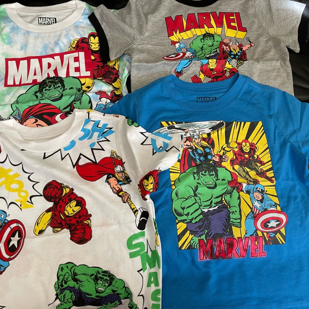 Super heroes Marvel characters kid tees size 4T